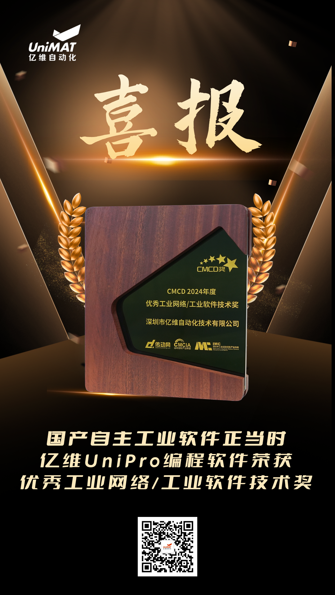 不朽情缘UniPro荣获CMCD2024年度优秀工业网络/工业软件技术奖